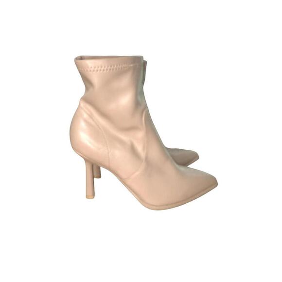 MIA Women's Barbara High Heel Booties Sz 7 Beige Almond Toe Dressy Sexy Boots - Picture 2 of 4